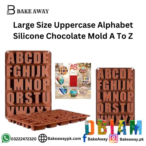 Large Size Uppercase Alphabet Silicone Chocolate Mold A To Z Bake Away