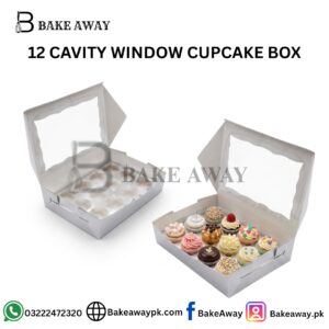12 CAVITY WINDOW CUPCAKE BOX