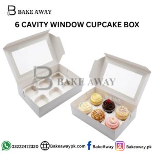 6 CAVITY WINDOW CUPCAKE BOX