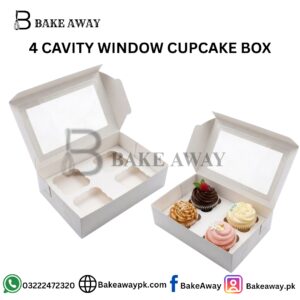 4 CAVITY WINDOW CUPCAKE BOX