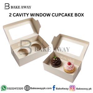 2 CAVITY WINDOW CUPCAKE BOX