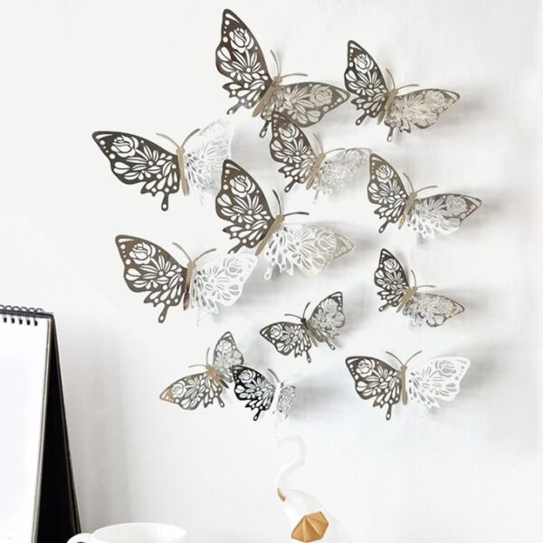 SILVER BUTTERFLY PACK OF 12PCS