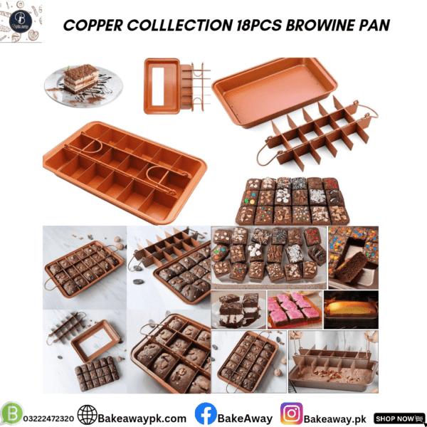 COPPER COLLECTION 18PCS BROWINE PAN