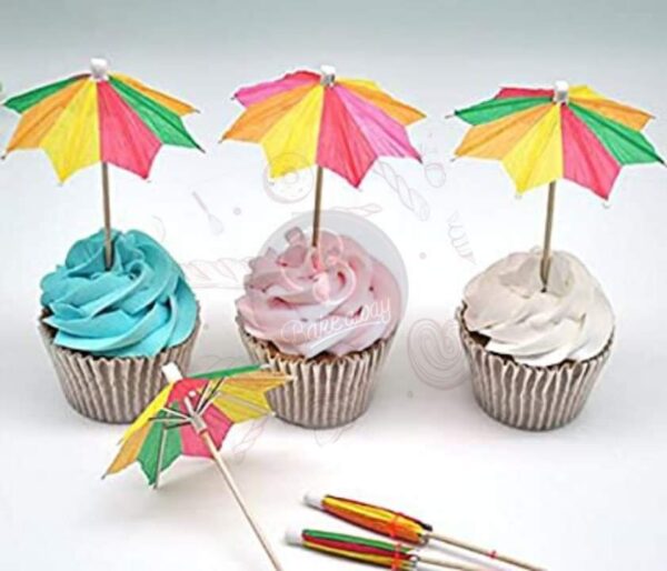 PAPER UMBRELLA FOR CUPCAKE DECORATION(PACK OF 10PCS) - Image 2