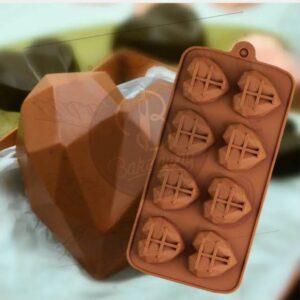 8CAVITY GEOMETRIC HEART SILICON MOULD