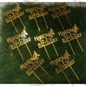 SMALL HAPPY BIRTHDAY TOPPER DESIGN 3 PACK OF 10PCS