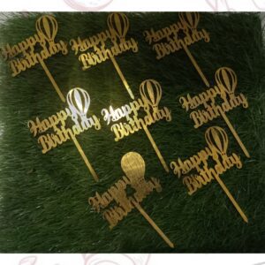 SMALL HAPPY BIRTHDAY TOPPER DESIGN 1 PACK OF 10PCS
