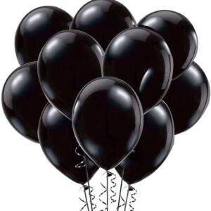 BLACK METALLIC BALLOONS PACK OF 12PCS