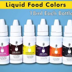 MILKYZ FOOD LIQUID COLOUR 18ML DROPPER BOTTLE PACK OF 10 COLOURS
