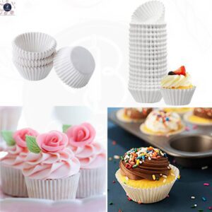 PLAIN WHITE CUPCAKE LINERS PACK OF 100PCS