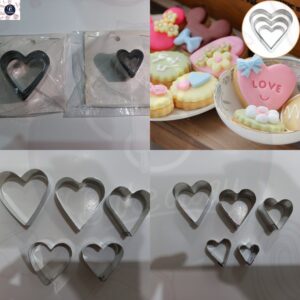 STAINLESS STEEL HEART COOKIE CUTTER PACK OF 2PCS SET