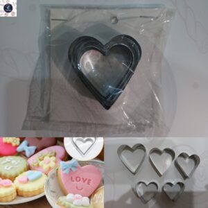 STAINLESS STEEL 5PCS BIG HEART COOKIE CUTTER SET