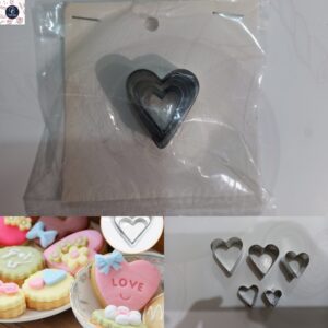 STAINLESS STEEL 5PCS SMALL heart COOKIE CUTTER SET