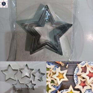 STAINLESS STEEL BIG 5PC STAR COOKIE CUTTER