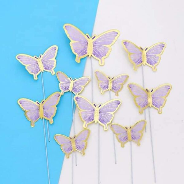 IMPORTED ARTIFICIAL PURPLE BUTTERFLY WITH WIRE PACK OF 10PCS