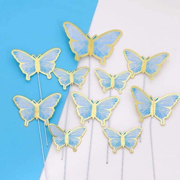 IMPORTED ARTIFICIAL BLUE BUTTERFLY WITH WIRE PACK OF 10PCS