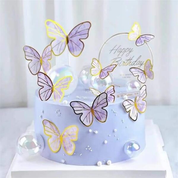 IMPORTED ARTIFICIAL PURPLE BUTTERFLY WITH WIRE PACK OF 10PCS - Image 2