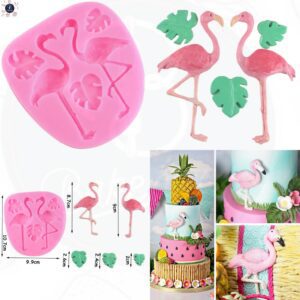 FLAMINGO WITH TURTLE LEAF SILICON MOULD