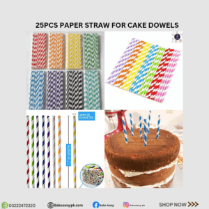 25PCS PAPER STRAW FOR CAKE DOWEL