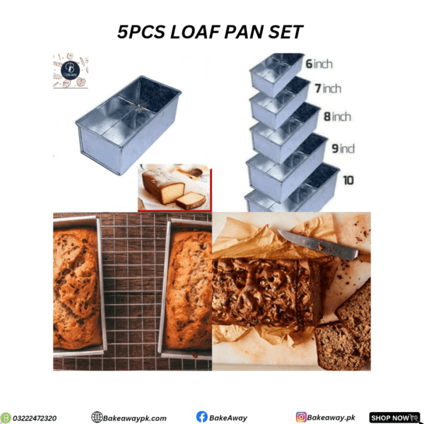 5PCS LOAF PAN SET 6 TO 10INCH