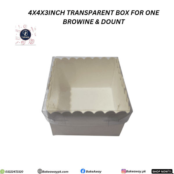 4X4X3INCH TRANSPARENT BOX FOR ONE BROWINE & DONUT