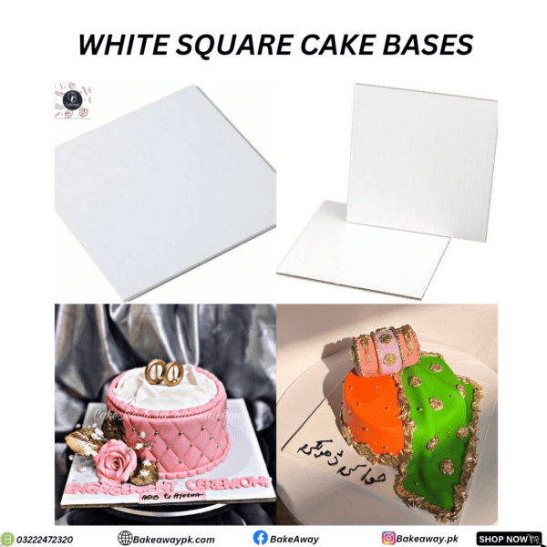 10INCH WHITE SQUARE CAKE BASE