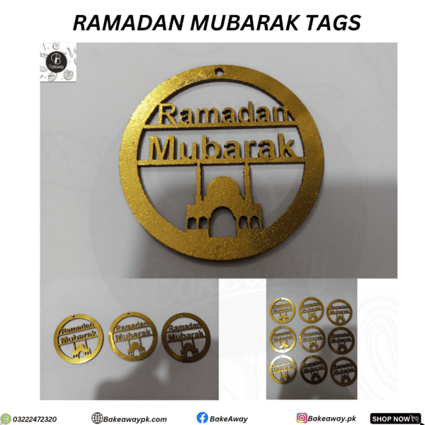 Ramadan Mubarak Tags pack of 10pcs