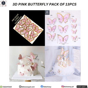 3D Pink Butterfly Pack Of 13pcs