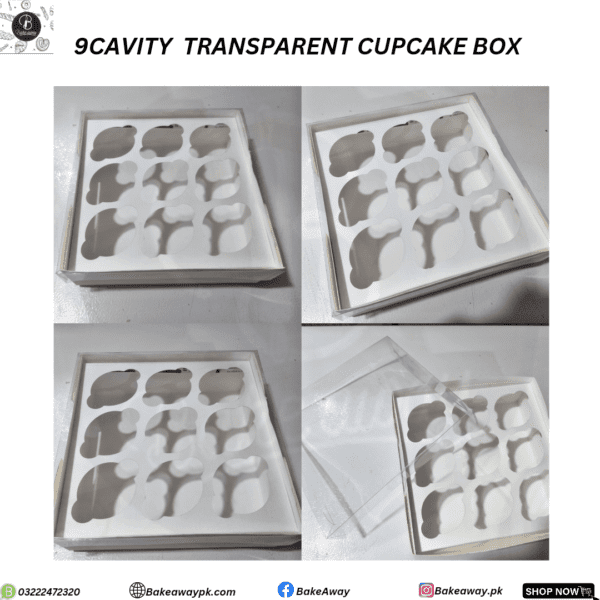 9 Cavity Transparent Cupcake Box