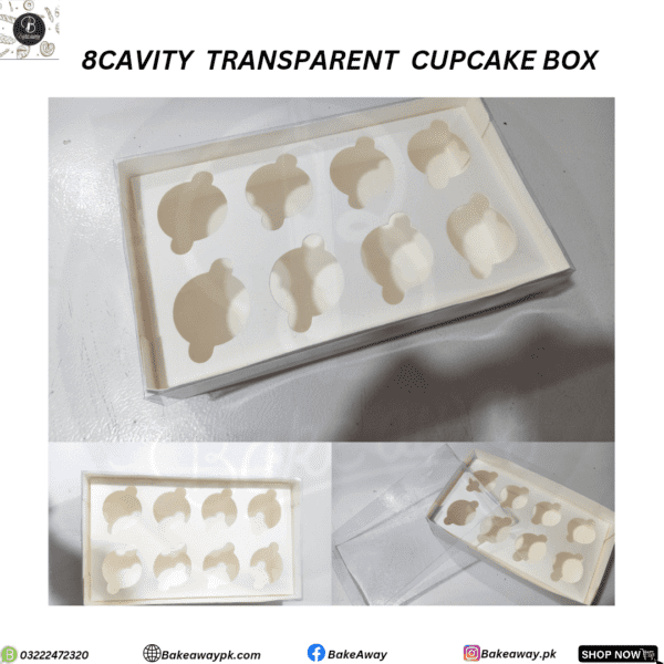 8 Cavity Transparent Cupcake Box