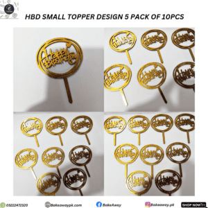Small Happy birthday topper design 5 pack of 10pcs