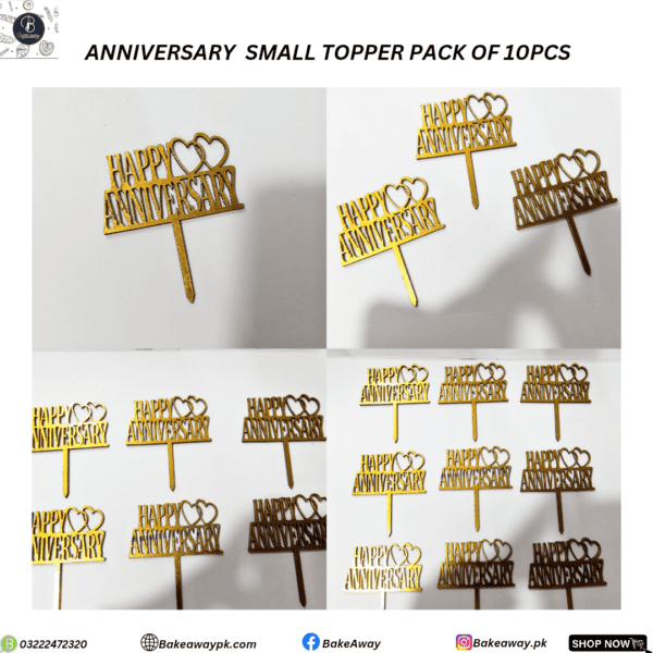 Anniversary Small Topper Pack Of 10pcs