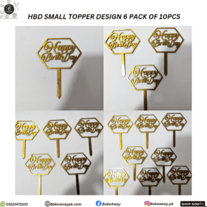 Small Happy Birthday Topper Design 6 Pack of 10pcs