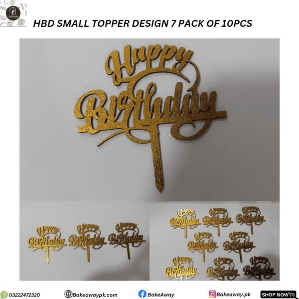 Small Happy Birthday Design 7 Pack Of 10pcs