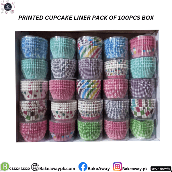 PRINTED CUPCAKE LINER PACK OF 100PCS BOX