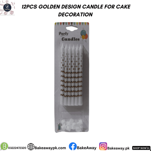 6PCS GOLDEN DESIGN CANDLE FOR CAKE DECORATION