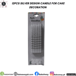12PCS SILVER DESIGN CANDLE FOR CAKE DECORATION