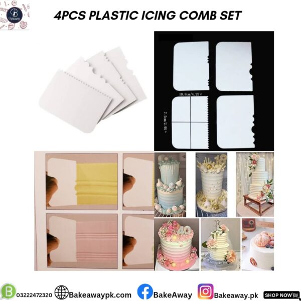 4PCS PLASTIC ICING COMB SET