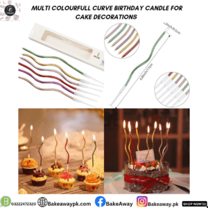 MULTI COLOURFULL CURVE BIRTHDAY CANDLE FOR CAKE DECORATIONS PACK OF 6PCS