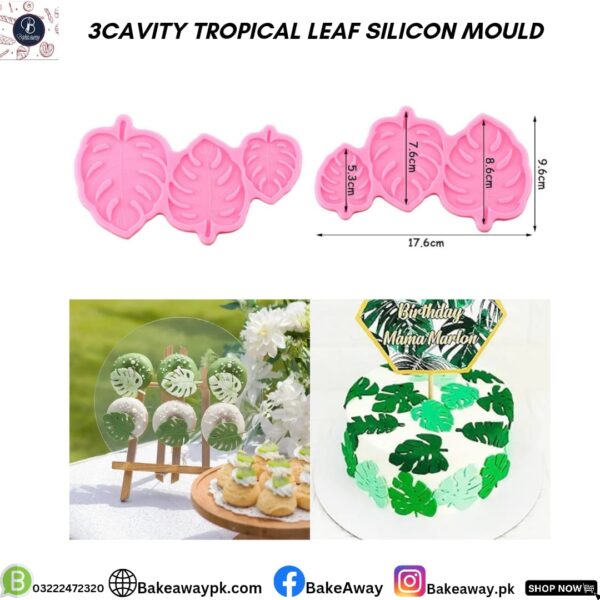 3CAVITY TROPICAL LEAF SILICON MOULD