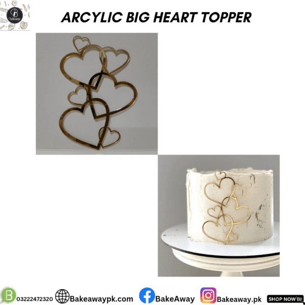 ARCYLIC BIG HEART TOPPER