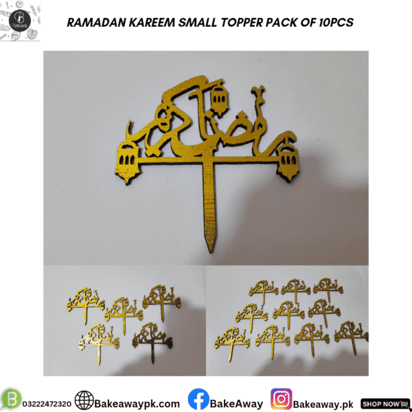 RAMADAN KAREEM SMALL TOPPER PACK OF 10PCS