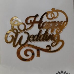 HAPPY WEDDING ARCYLIC TOPPER