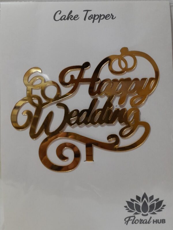 HAPPY WEDDING ARCYLIC TOPPER