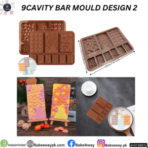 9 CAVITY NEW CHOCOLATE BAR SILICON MOULD DESIGN 2
