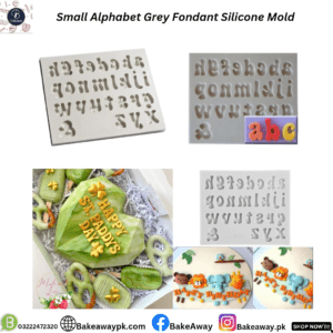 Small Alphabet Grey Fondant Silicone Mould