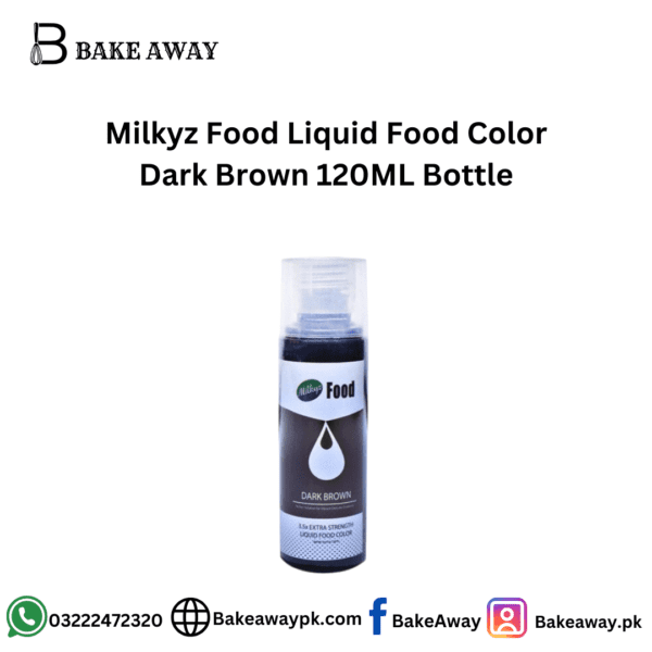 Milkyz Food Liquid Food Color Dark Brown 120ML Bottle