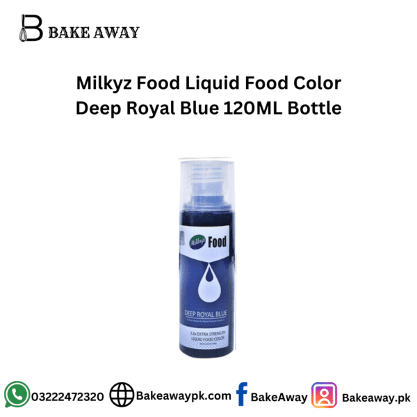 Milkyz Food Liquid Food Color Deep Royal Blue 120ML Bottle
