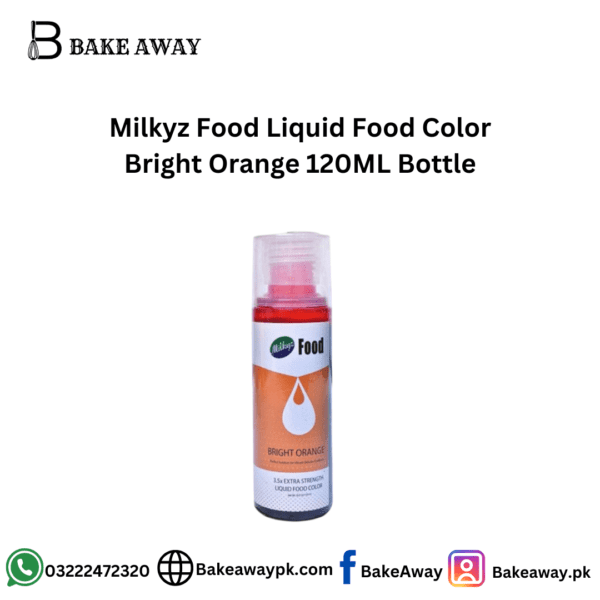 Milkyz Food Liquid Food Color Bright Orange 120ML Bottle