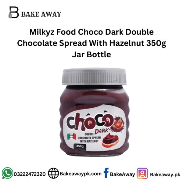 Milkyz Food Choco Dark Double Chocolate Spread With Hazelnut 350g Jar Bottle